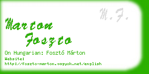 marton foszto business card
