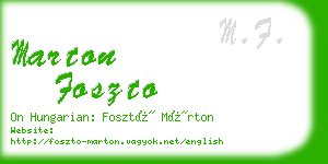 marton foszto business card